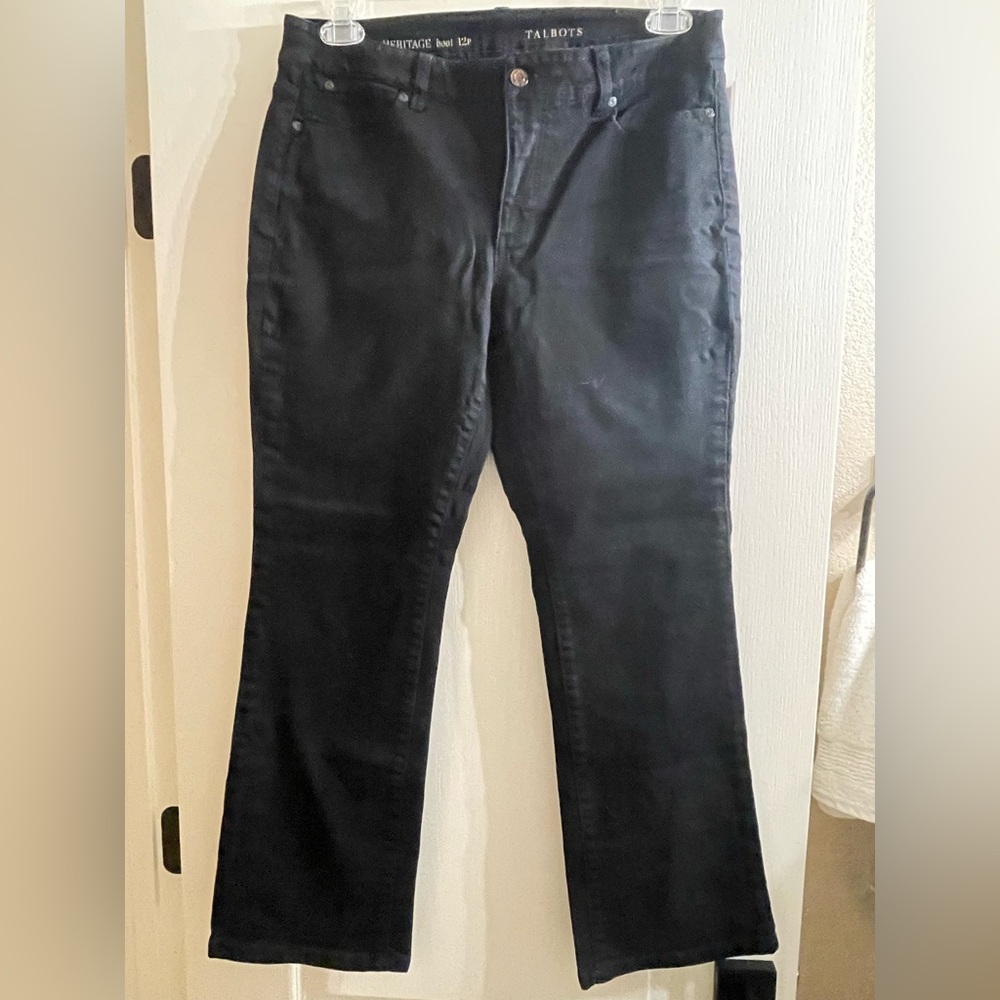 Talbots Heritage Boot Cut Women's Black Jeans Size 12 Petite